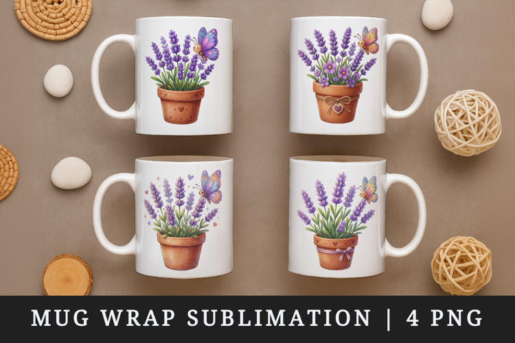 Flowers mug wrap printable sublimation design
