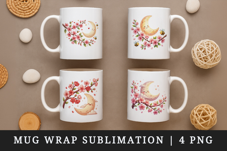Flowers mug wrap printable sublimation design
