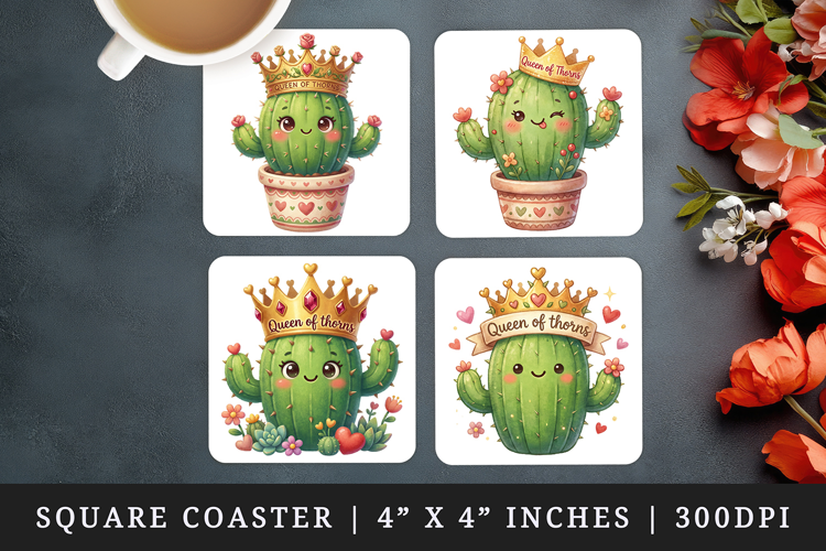 Flowers square coaster sublimation, coasters design