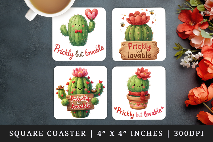 Flowers square coaster sublimation, coasters design