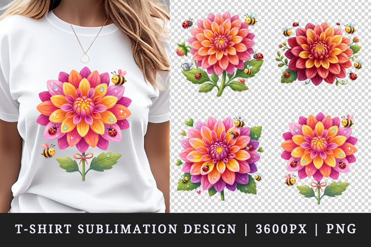Flowers t-shirt printable sublimation design png