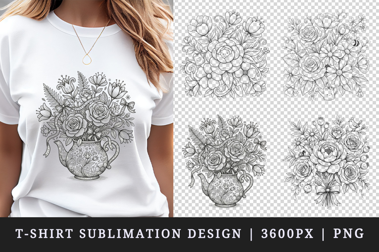 Flowers t-shirt printable sublimation design png
