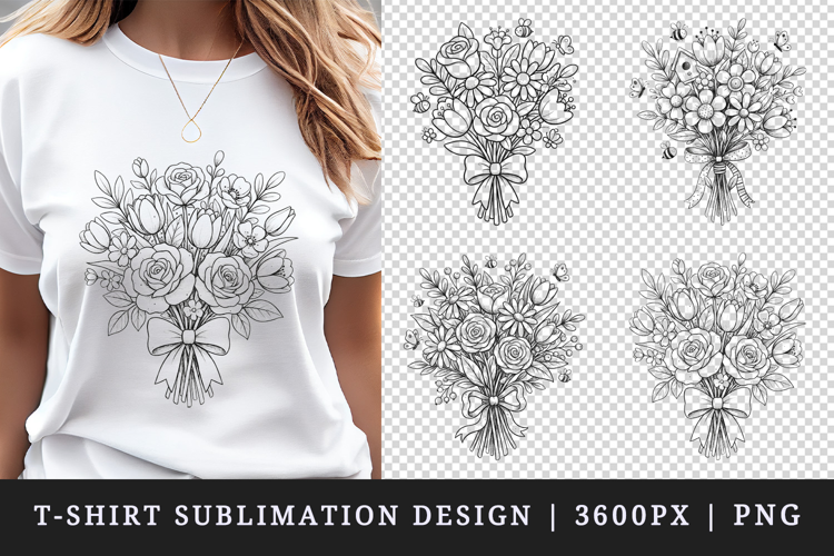 Flowers t-shirt printable sublimation design png