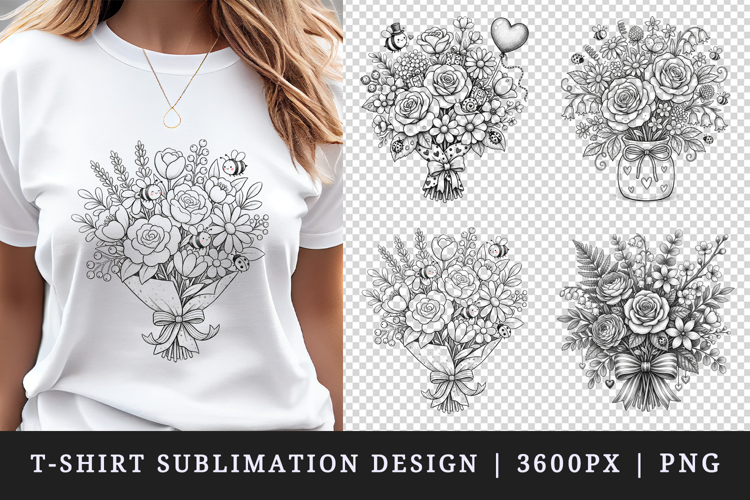 Flowers t-shirt printable sublimation design png