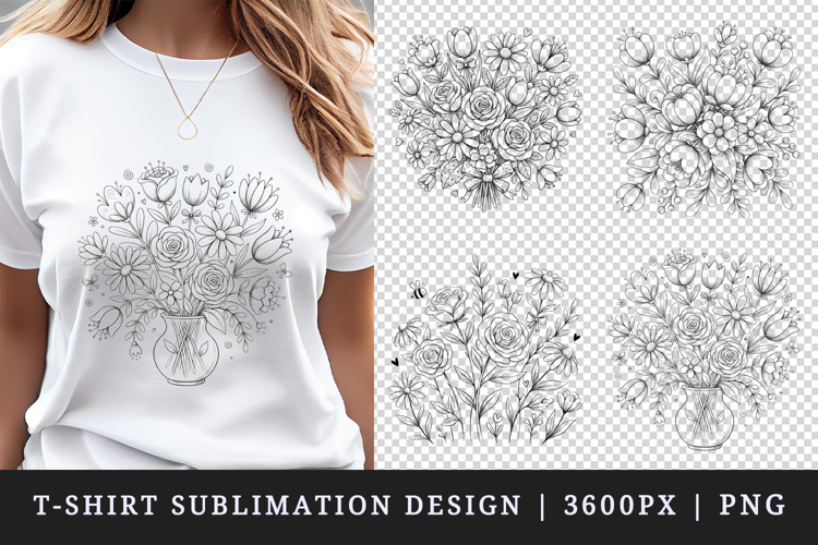 Flowers t-shirt printable sublimation design png