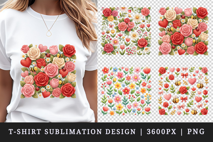 Flowers t-shirt printable sublimation design png
