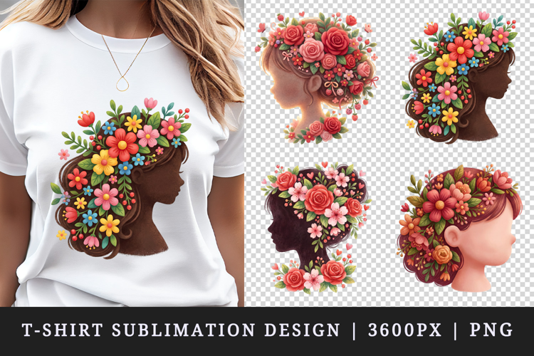 Flowers t-shirt printable sublimation design png