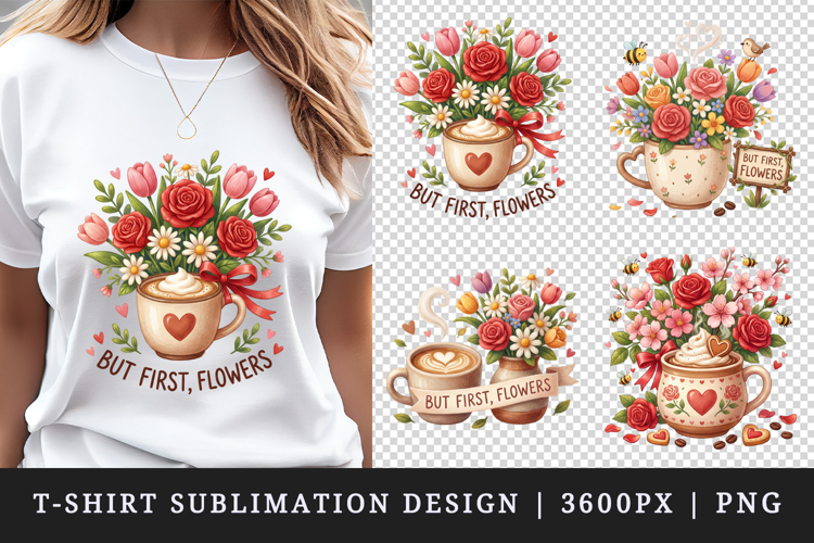 Flowers t-shirt printable sublimation design png