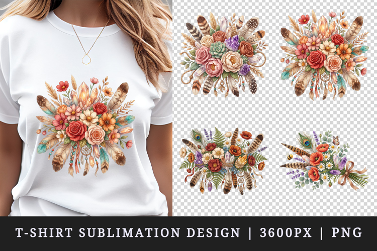 Flowers t-shirt printable sublimation design png