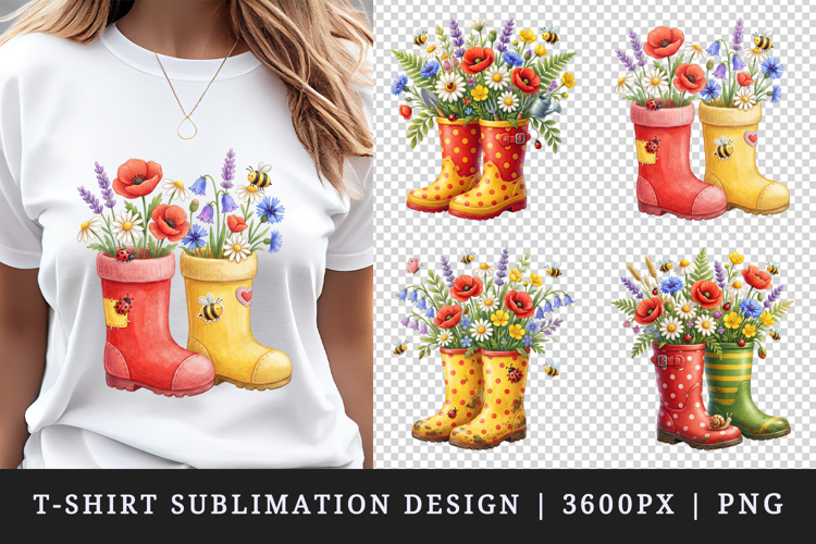 Flowers t-shirt printable sublimation design png