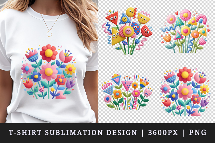 Flowers t-shirt printable sublimation design png