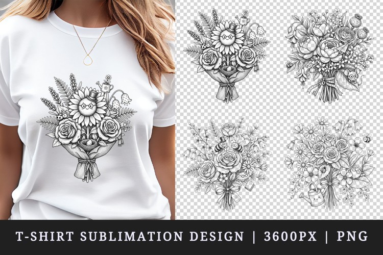 Flowers t-shirt printable sublimation design png