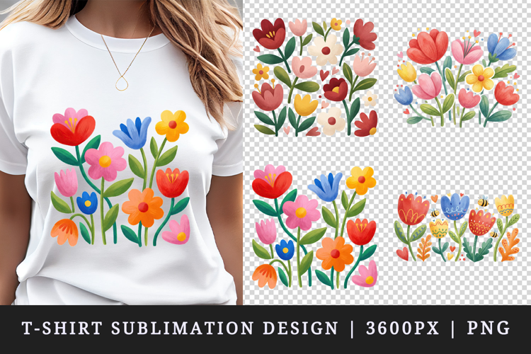 Flowers t-shirt printable sublimation design png