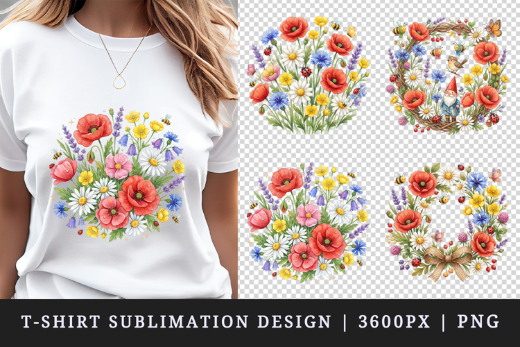 Flowers t-shirt printable sublimation design png
