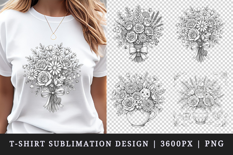 Flowers t-shirt printable sublimation design png