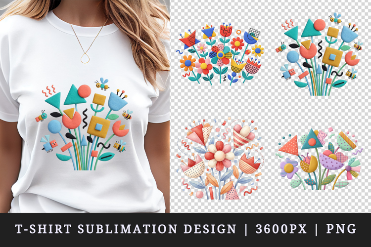 Flowers t-shirt printable sublimation design png