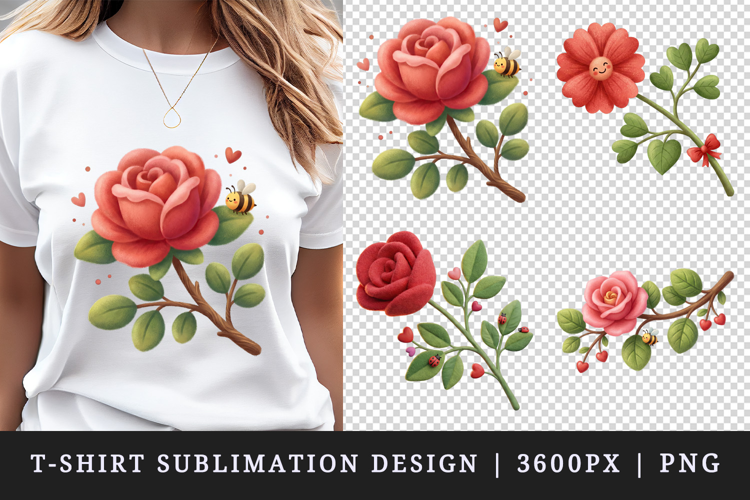 Flowers t-shirt printable sublimation design png