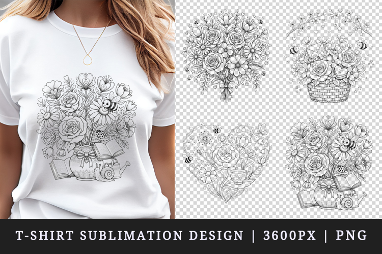 Flowers t-shirt printable sublimation design png