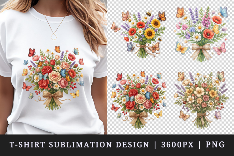 Flowers t-shirt printable sublimation design png