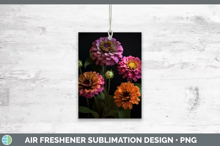 Flowers Zinnia Air Freshener Sublimation Car Freshener Desig