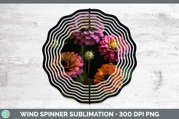 Flowers Zinnia Wind Spinner Sublimation Spinner Designs