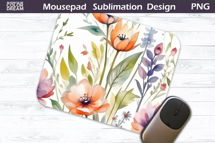 Wildflowers MousePad Sublimation | Flowers Mouse Pad