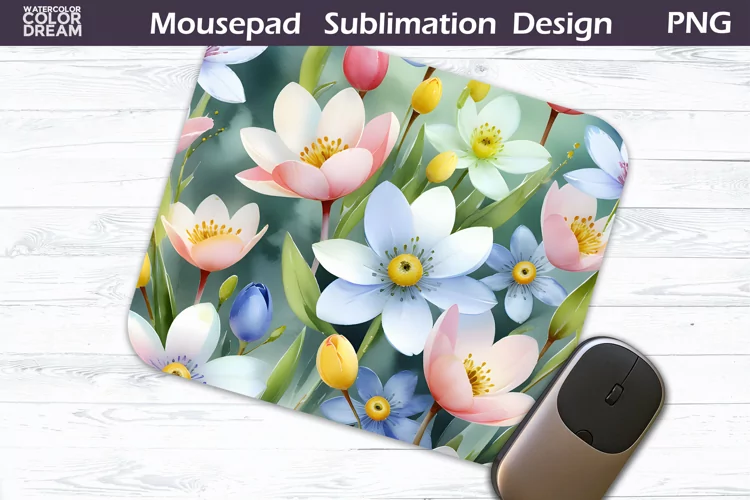 Wildflowers MousePad Sublimation | Flowers Mouse Pad