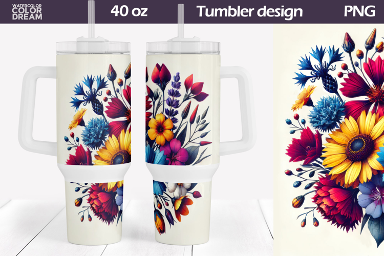 Wildflowers Tumbler 40 Oz | Floral Tumbler 40 Oz