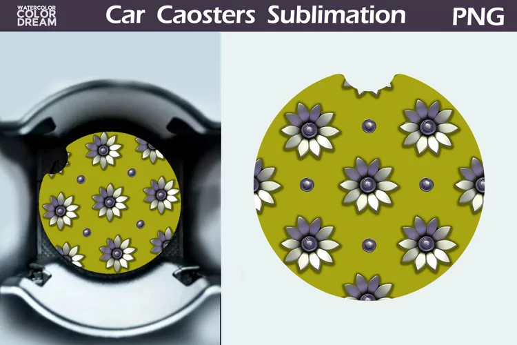 Flowers Car Coaster | Floral Coaster | Car Coast