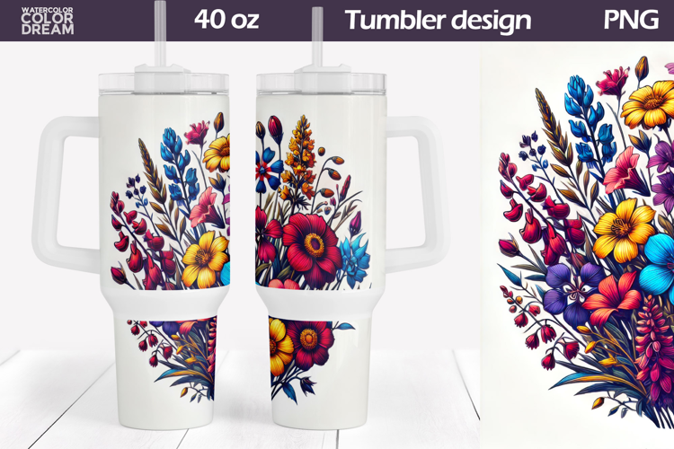 Wildflowers Tumbler 40 Oz | Floral Tumbler 40 Oz
