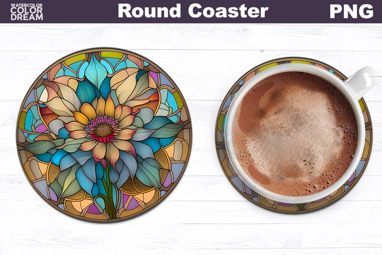 Flowers Coaster | Round Coaster Sublimation