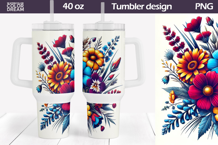 Wildflowers Tumbler 40 Oz | Floral Tumbler 40 Oz