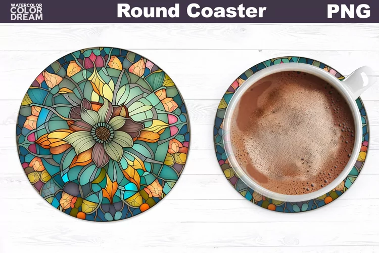Flowers Coaster | Round Coaster Sublimation