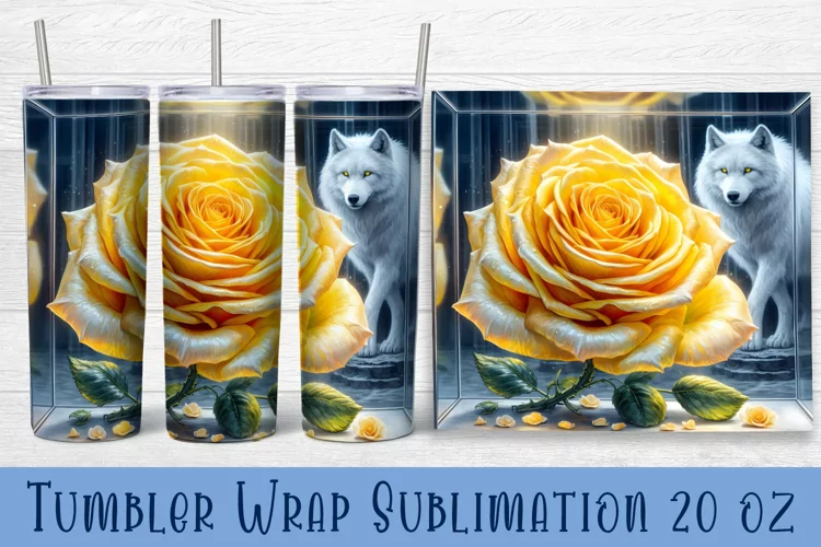 Floral Tumbler. Watercolor Flower Tumbler Wrap