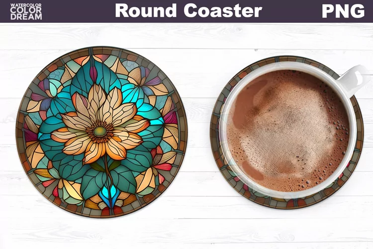Flowers Coaster | Round Coaster Sublimation