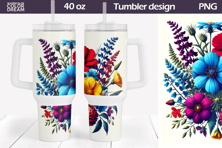 Wildflowers Tumbler 40 Oz | Floral Tumbler 40 Oz