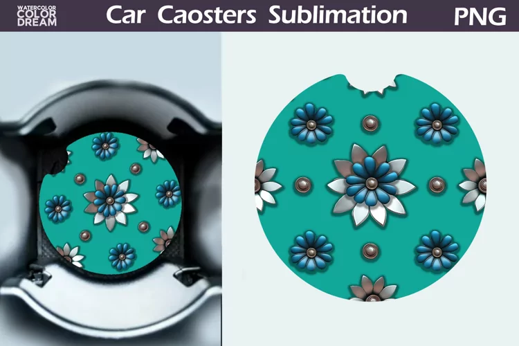 Flowers Car Coaster | Floral Coaster | Car Coast
