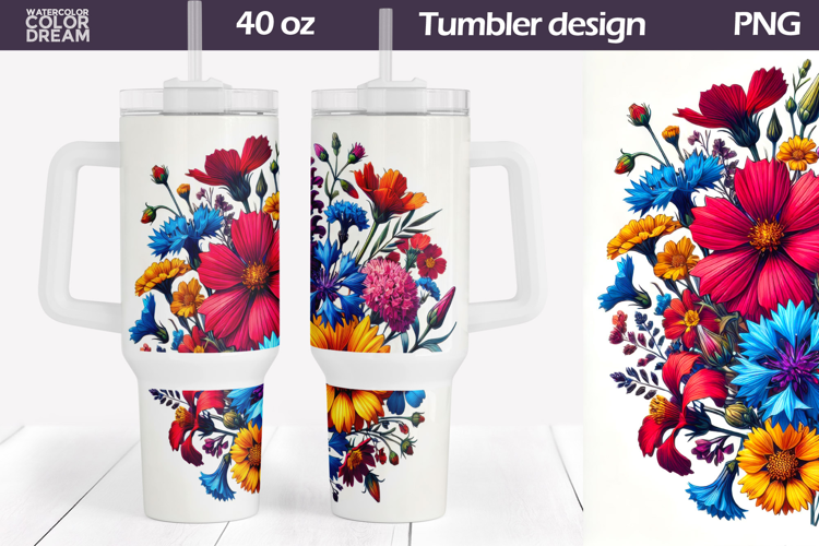 Wildflowers Tumbler 40 Oz | Floral Tumbler 40 Oz