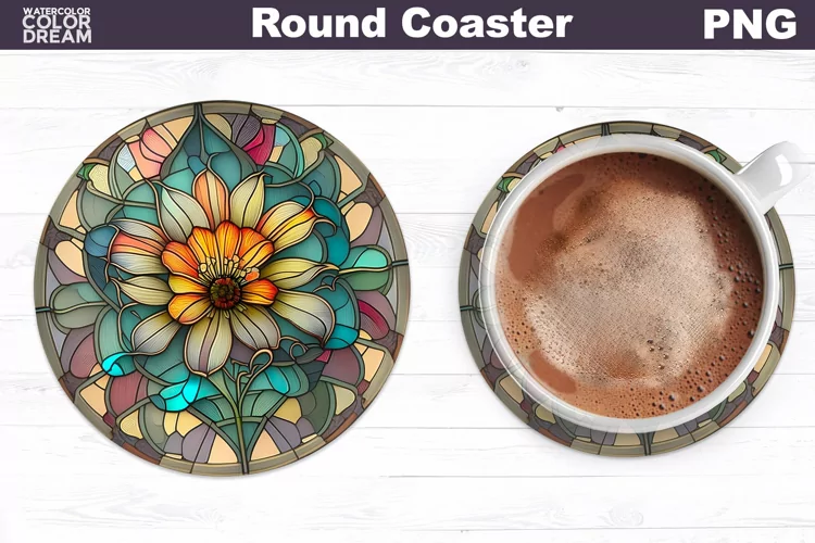Flowers Coaster | Round Coaster Sublimation