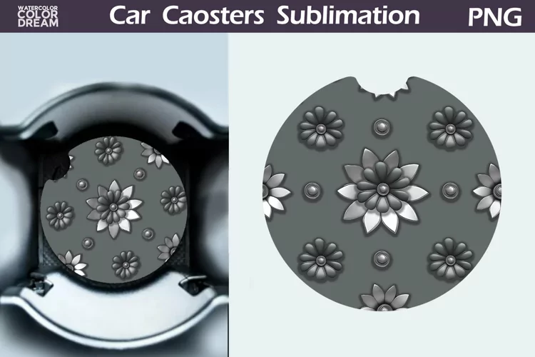 Flowers Car Coaster | Floral Coaster | Car Coast