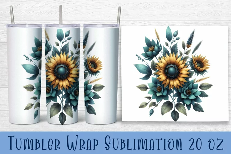 Floral Tumbler. Watercolor Flower Tumbler Wrap