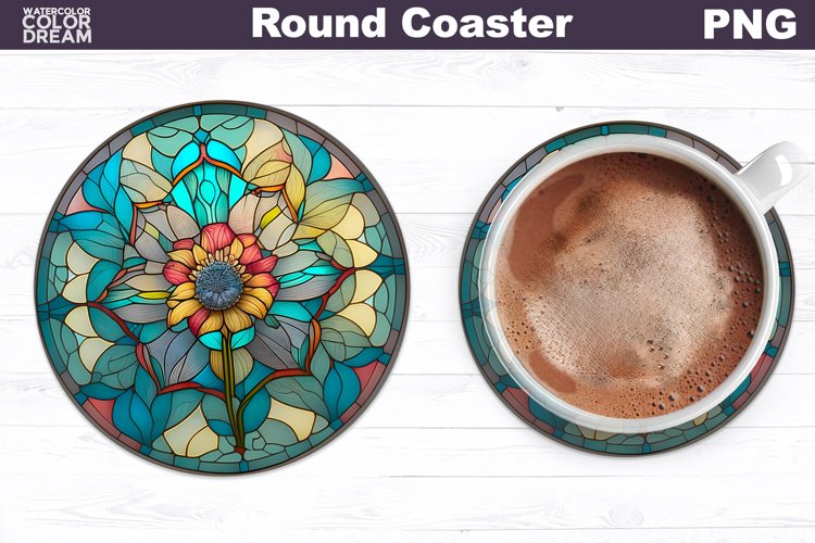 Flowers Coaster | Round Coaster Sublimation