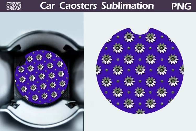 Flowers Car Coaster | Floral Coaster | Car Coast example image 1