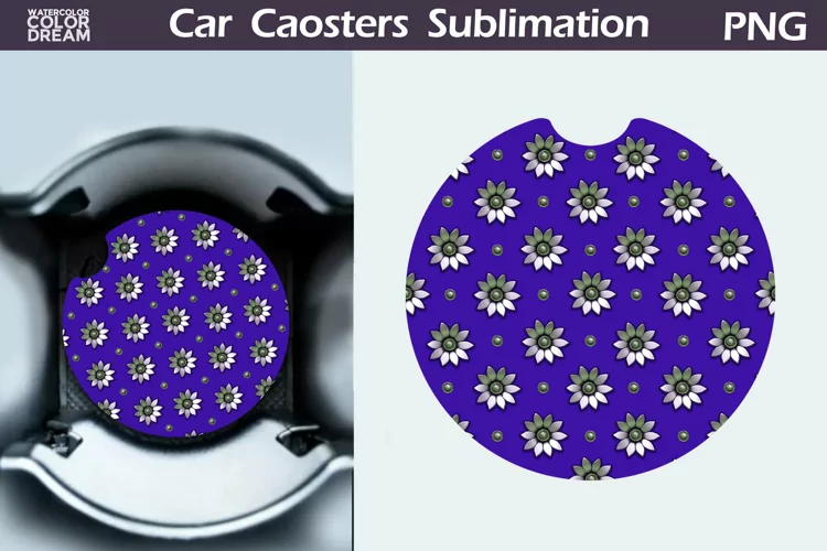 Flowers Car Coaster | Floral Coaster | Car Coast