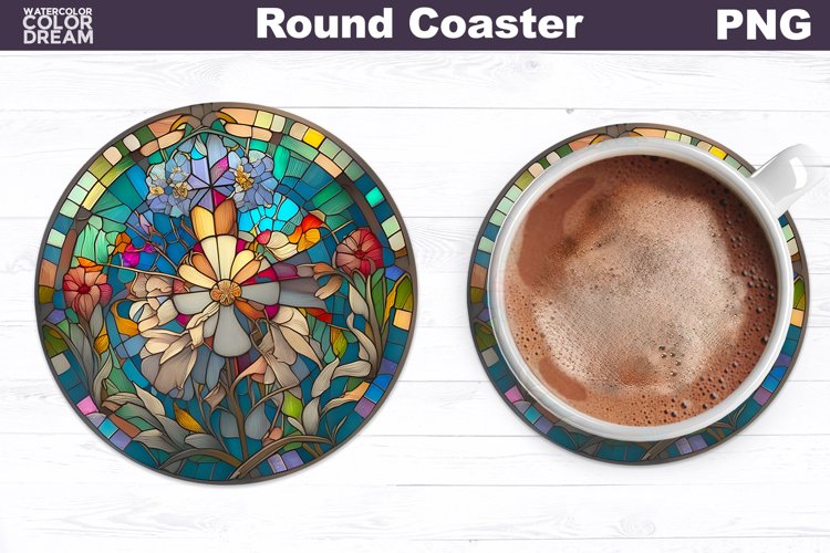 Flowers Coaster | Round Coaster Sublimation