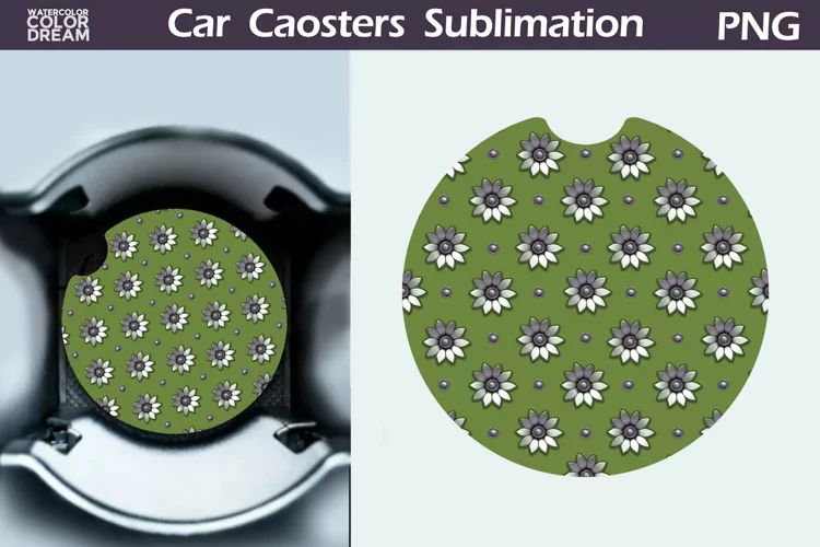 Flowers Car Coaster | Floral Coaster | Car Coast