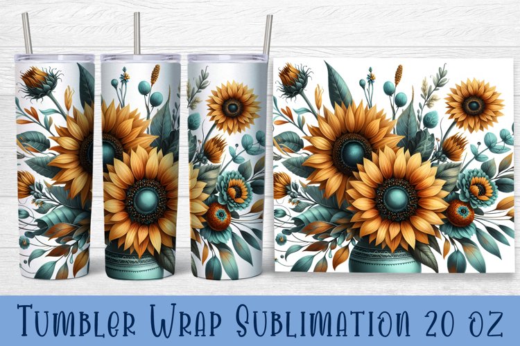 Floral Tumbler. Watercolor Flower Tumbler Wrap