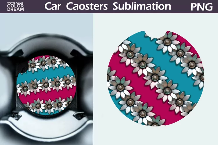 Flowers Car Coaster | Floral Coaster | Car Coast