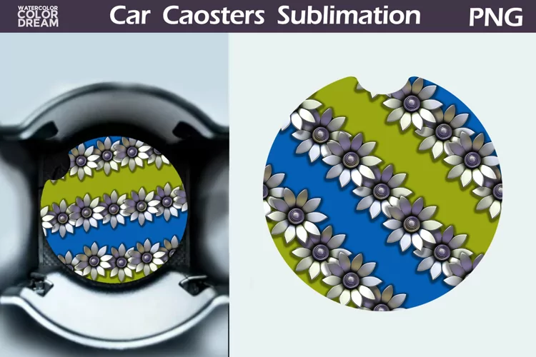 Flowers Car Coaster | Floral Coaster | Car Coast