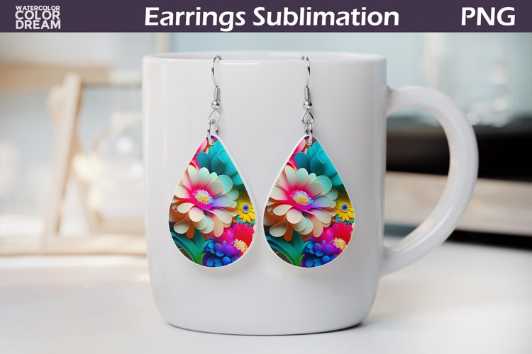 3d Flowers Teardrop Earrings | Bright Flowers Earrings